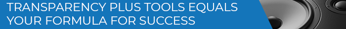Banner Medium - TRANSPARENCY PLUS TOOLS EQUALS YOUR FORMULA FOR SUCCESS