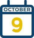 October 9 Calendar Icon