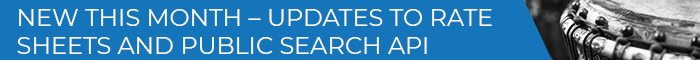 Banner Medium - NEW THIS MONTH – UPDATES TO RATE SHEETS AND PUBLIC SEARCH API